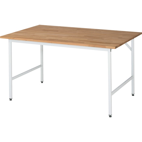 RAU Jerry work table, height-adjustable 1500x1000x800-850 mm solid beech top - Work table (technical)