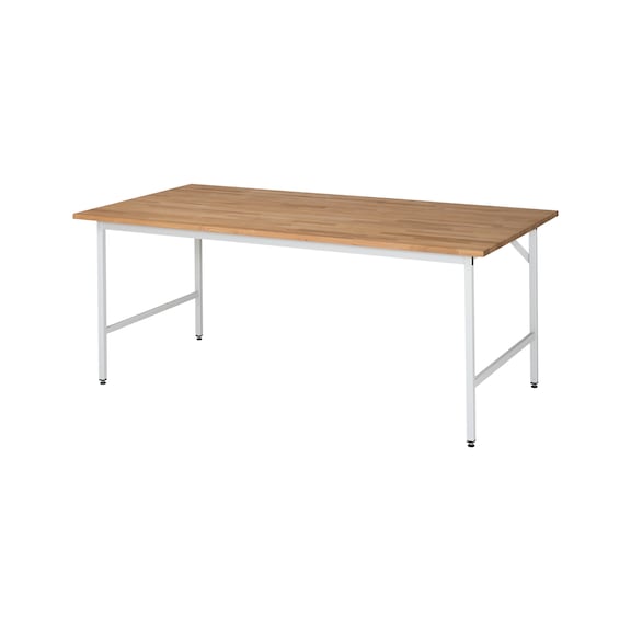 RAU Jerry work table height-adjustable 2000x1000x800-850 mm solid beech top - Work table (technical)
