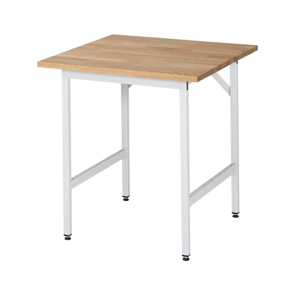 RAU Jerry work table height-adjustable 750x800x800-850 mm solid beech top - Work table (technical)