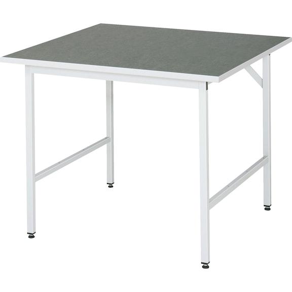 RAU Jerry work table height-adjustable 1000x1000x800-850 mm linoleum top - Work table (technical)