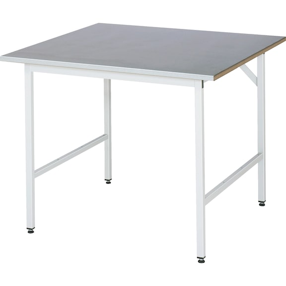 RAU Jerry worktable height-adjustable 1000x1000x800-850 mm sheet steel top - Work table (technical)