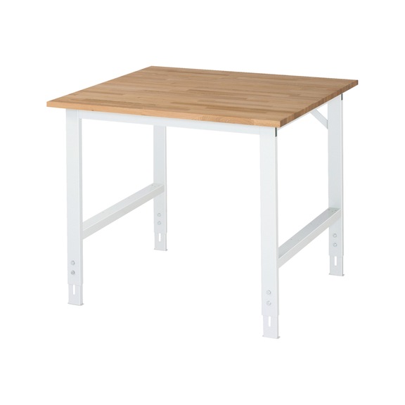 RAU Arbeitstisch Tom höhenverstellbar 1000x1000x760-1080 mm Buche-Massiv-Platte - Arbeitstisch (technisch)