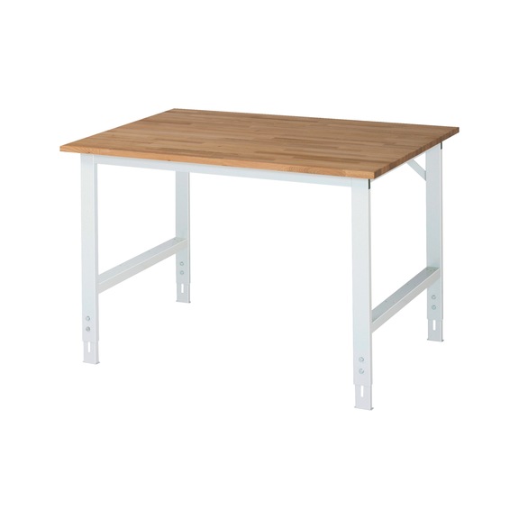 RAU Tom worktable, height-adjustable 1250x1000x760-1080 mm solid beech top - Work table (technical)