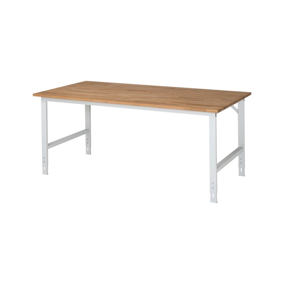 RAU Tom worktable, height-adjustable 2000x1000x760-1080 mm solid beech top - Work table (technical)