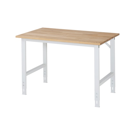 RAU Arbeitstisch Tom höhenverstellbar 1250x800x760-1080 mm Buche-Massiv-Platte - Arbeitstisch (technisch)