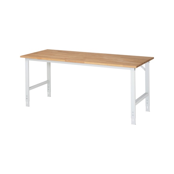 RAU Tom worktable, height-adjustable 2000x800x760-1080 mm solid beech top - Work table (technical)