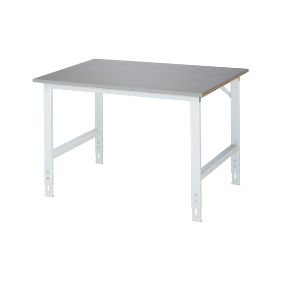 RAU worktable Tom height-adjustable 1250x1000x760-1080 mm stainless steel sheet covering - Work table (technical)