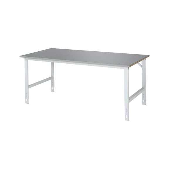 RAU worktable Tom height-adjustable 2000x1000x760-1080 mm stainless steel sheet covering - Work table (technical)