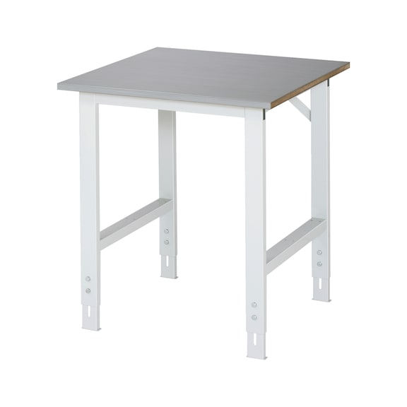 RAU worktable Tom height-adjustable 750x800x760-1080 mm stainless steel sheet covering - Work table (technical)