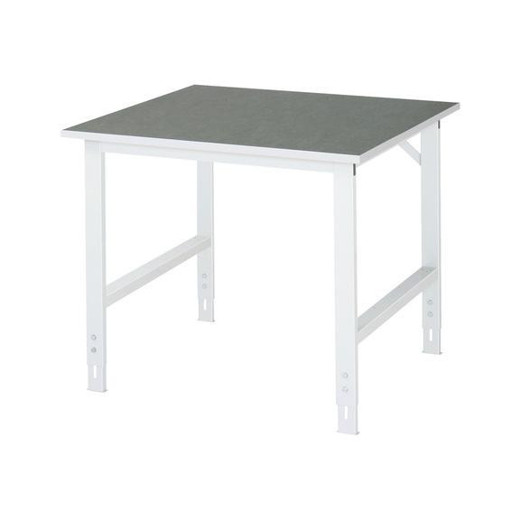 RAU work table Tom height-adjustable 1000x1000x760-1080 mm linoleum top - Work table (technical)