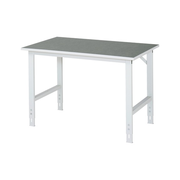 RAU work table Tom height-adjustable 1250x800x760-1080 mm linoleum top - Work table (technical)