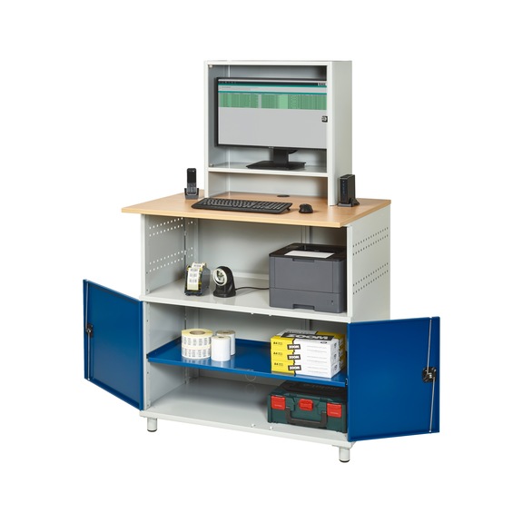 RAU Computer desk 1022 with monitor housing 1100x790x1840 mm beech decor 22 mm - Cabinet/housing for PC, monitor or peripherals