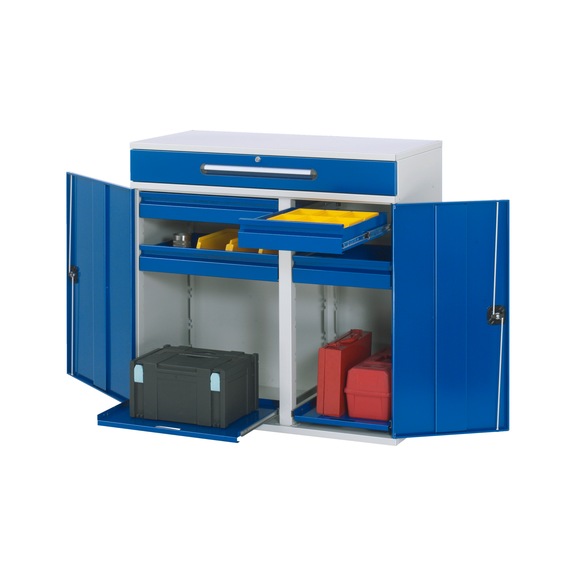 RAU Standing desk side cabinet 32T 1100x520x1060 mm 2 x internal drawers - Workshop cabinet