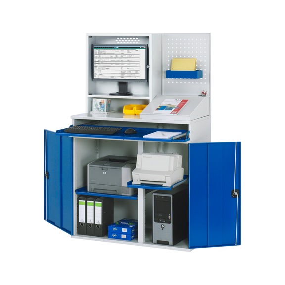 RAU computer cabinet 67T with monitor housing 1100x520x1770 mm keyboard drawer - Cabinet/housing for PC, monitor or peripherals