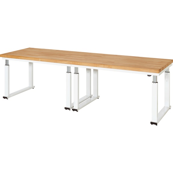 RAU workbench electrically height-adjustable 3000x900x740-1140 mm beech top - Workbench (system workstation, workshop, other)