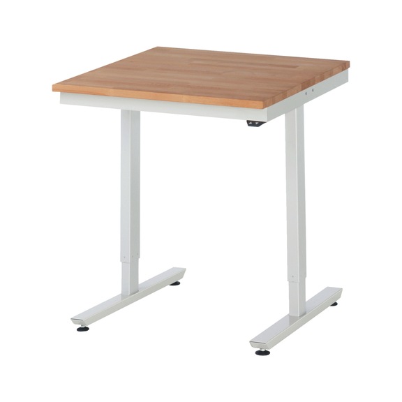 RAU work table electrically height-adjustable 750x800x720-1120 mm solid beech - Work table (technical)