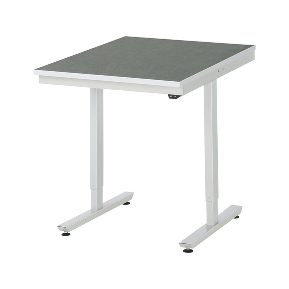 RAU work table electrically height-adjustable 750x1000x720-1120 mm linoleum top - Work table (technical)