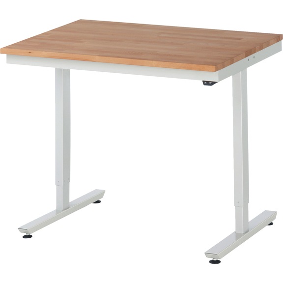 RAU work table electrically height-adjustable 1000x800x720-1120 mm solid beech - Work table (technical)