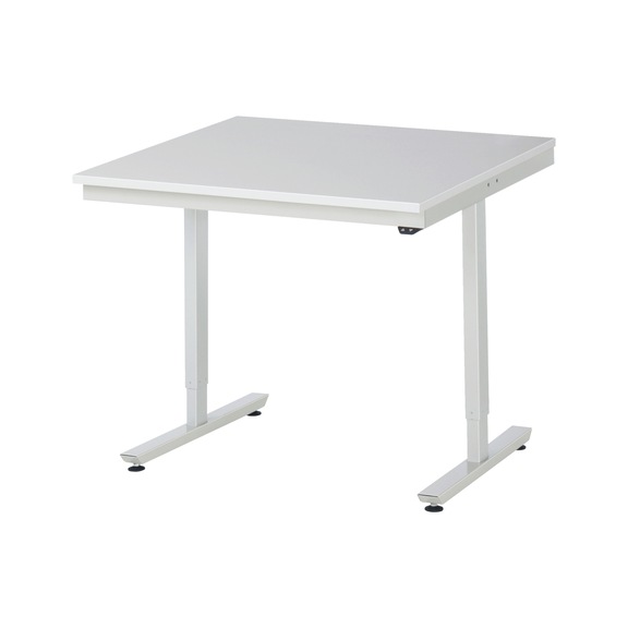 RAU work table electrically height-adjustable 1000x1000x720-1120 mm EN61340 - Work table (technical)