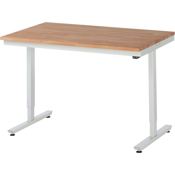 RAU Arbeitstisch elektrisch höhenverstellbar 1250x800x720-1120 mm Buche-Massiv - Arbeitstisch (technisch)