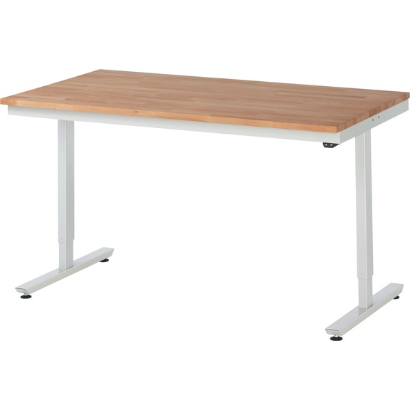 RAU worktable electrically height-adjustable 1500x800x720-1120 mm solid beech - Work table (technical)