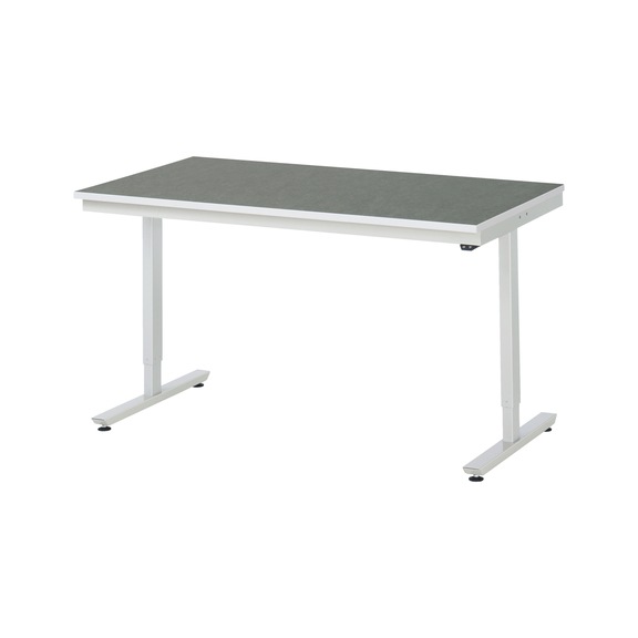 RAU work table electrically height-adjustable 1500x800x720-1120 mm linoleum top - Work table (technical)