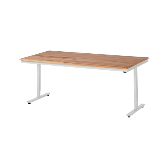 RAU work table electrically height-adjustable 2000x1000x720-1120 mm solid beech - Work table (technical)