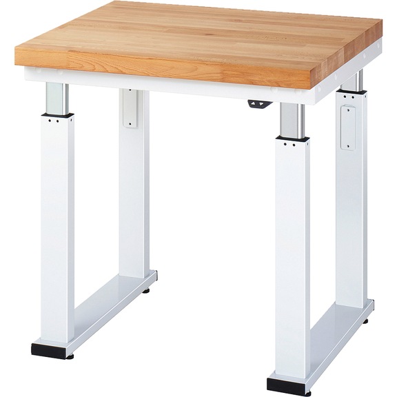 RAU workbench electrically height-adjustable 750x700x740-1140 mm beech top - Workbench (system workstation, workshop, other)