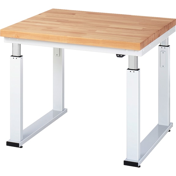 RAU workbench electrically height-adjustable 1000x900x740-1140 mm beech top - Workbench (system workstation, workshop, other)