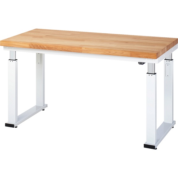 RAU workbench electrically height-adjustable 1500x700x740-1140 mm beech top - Workbench (system workstation, workshop, other)