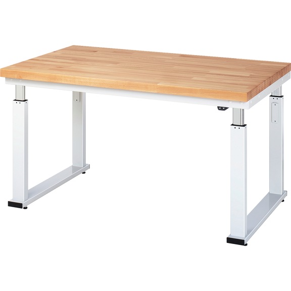 RAU workbench electrically height-adjustable 1500x900x740-1140 mm beech top - Workbench (system workstation, workshop, other)