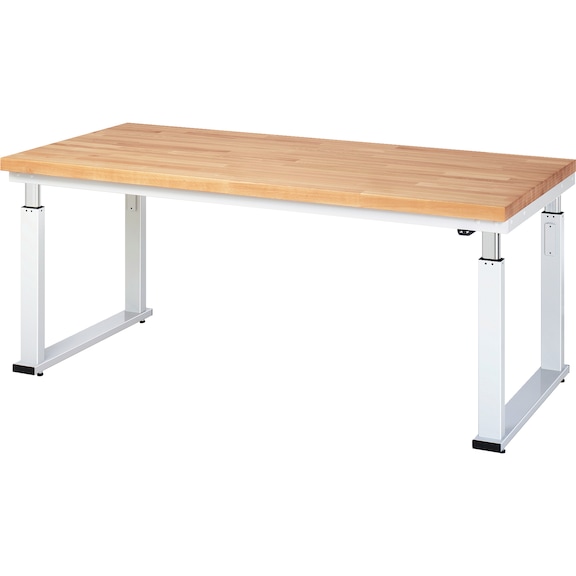 RAU workbench electrically height-adjustable 2000x900x740-1140 mm beech top - Workbench (system workstation, workshop, other)