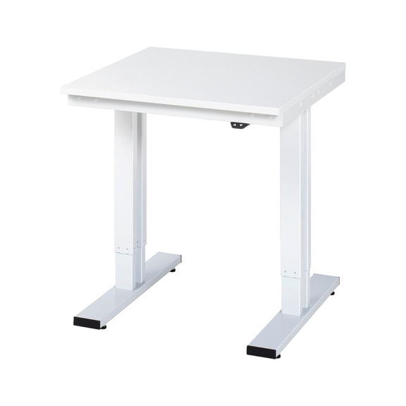 RAU workbench electrically height-adjustable 750x800x720-1120 mm melamine resin 28 mm - Workbench