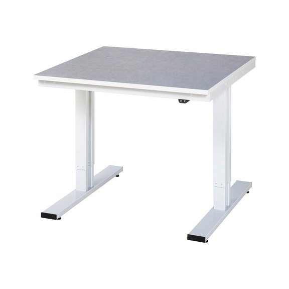RAU workbench electrically height-adjustable 1000x1000x720-1120 mm F-plate-25 mm - Workbench