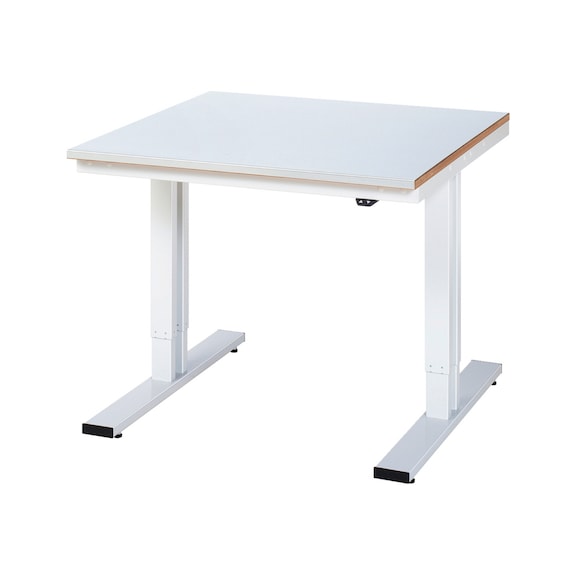 RAU workbench electrically height-adjustable 1000x1000x720-1120 mm sheet steel 25 mm - Workbench