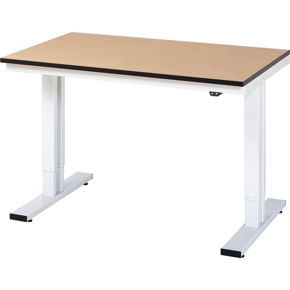 RAU workbench electrically height-adjustable 1250x800x720-1120 mm top 22 mm - Workbench