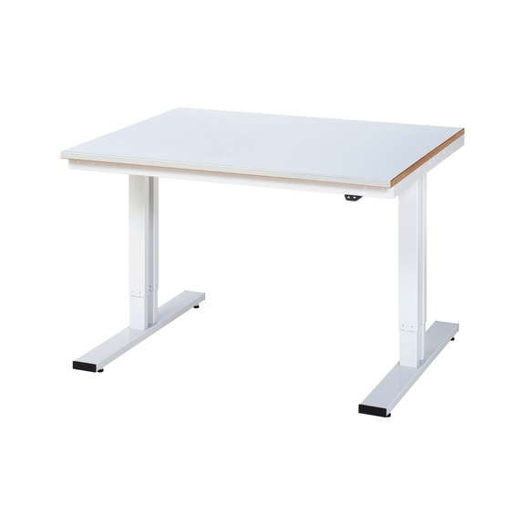 RAU workbench electrically height-adjustable 1250x1000x720-1120 mm sheet steel 25 mm - Workbench