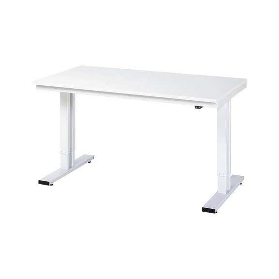 RAU workbench electrically height-adjustable 1500x800x720-1120 mm melamine resin 22 mm - Workbench