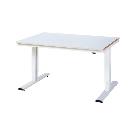 RAU workbench electrically height-adjustable 1500x1000x720-1120 mm sheet steel 25 mm - Workbench