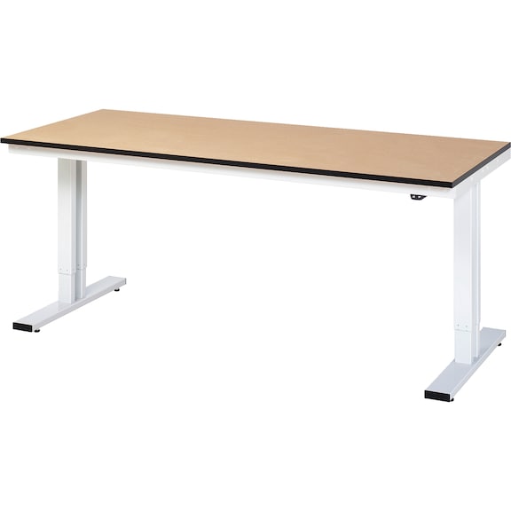 RAU workbench electrically height-adjustable 2000x800x720-1120 mm top 22 mm - Workbench