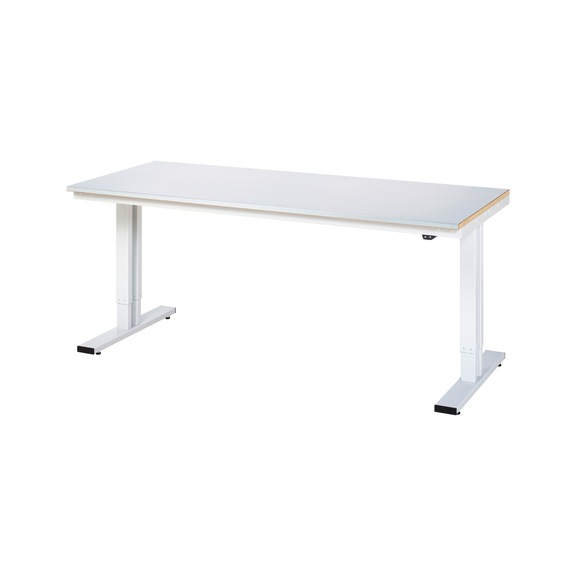 RAU workbench electrically height-adjustable 2000x800x720-1120 mm top 28 mm - Workbench