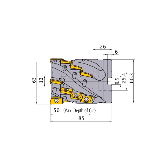 APX4KR06316CA056A MITSUBISHI, Schaftfr&auml;ser - APX3K, Wendeschneidplattenfr&auml;ser