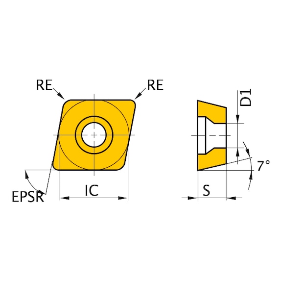 CCMT120408-MS MP9025 MITSUBISHI, WSP, Drehen, beschichtet - CCMT, Wendeschneidplatte, positiv