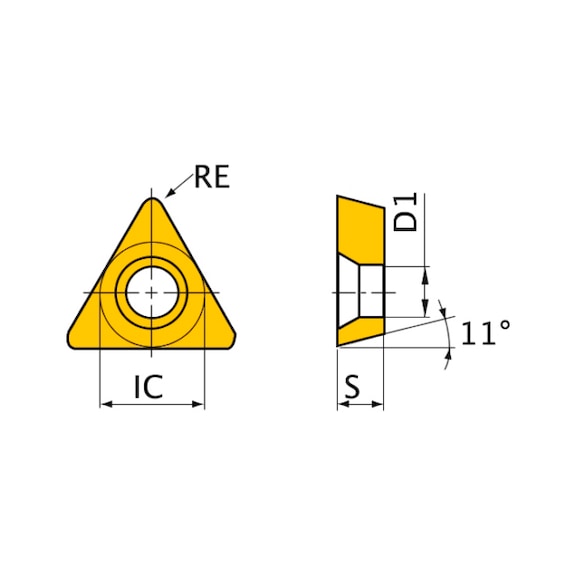 TPGW220412 UTI20T MITSUBISHI, WSP, Drehen, unbeschichtet - TPGW, Wendeschneidplatte, positiv