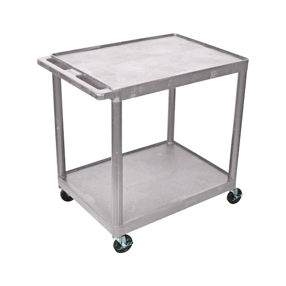 Table trolley made of plastic, grey, 3 load areas - Table trolley made of plastic