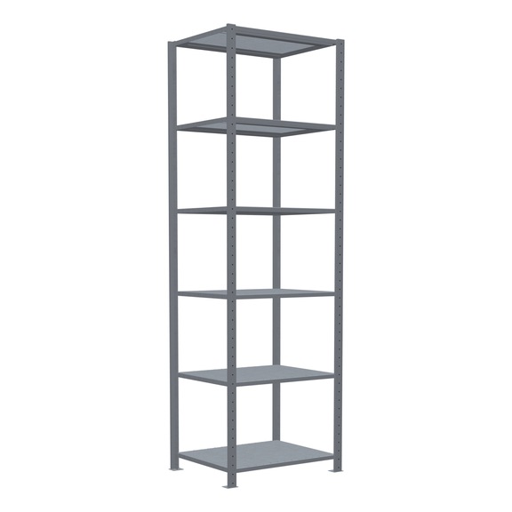 SCHULTE Basic shelving Steck MULTIplus150 galvanized 6 shelves 2500x750x600 No. 12761-75 - Shelving (workshop)