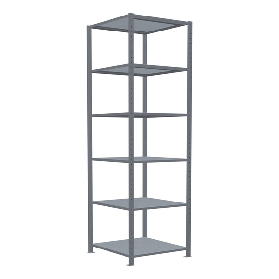 SCHULTE Basic shelving Steck MULTIplus150 galvanized 6 shelves 2500x750x800 No. 12781-75 - Shelving (workshop)