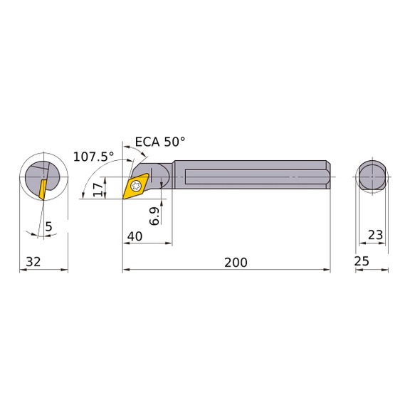MITSUBISHI MATERIALS S25RSDQCL15 MITSUBISHI, Innendrehhalter - SDQC, Innendrehhalter, Bohrstange