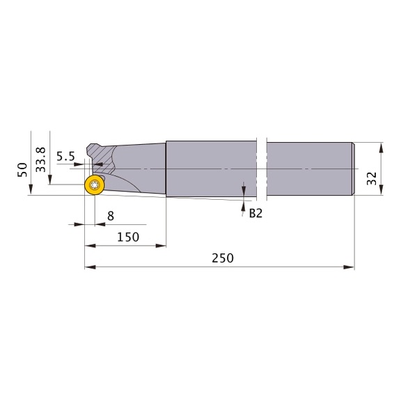 MITSUBISHI MATERIALS BRP8PR503LS32 MITSUBISHI, Schaftfr&auml;ser - BRP, Wendeschneidplattenfr&auml;ser