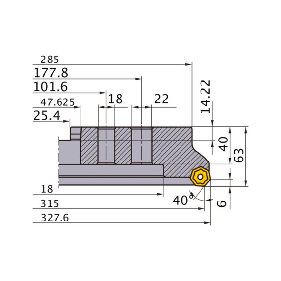 AHX640WR31528P MITSUBISHI, Planfräser - AHX6, Wendeschneidplattenfräser